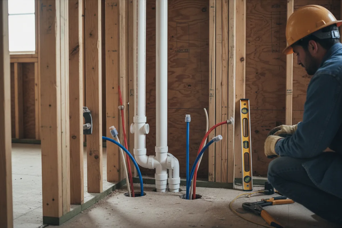 Drain and supply rough-in during Drain Cleaning in Smyrna